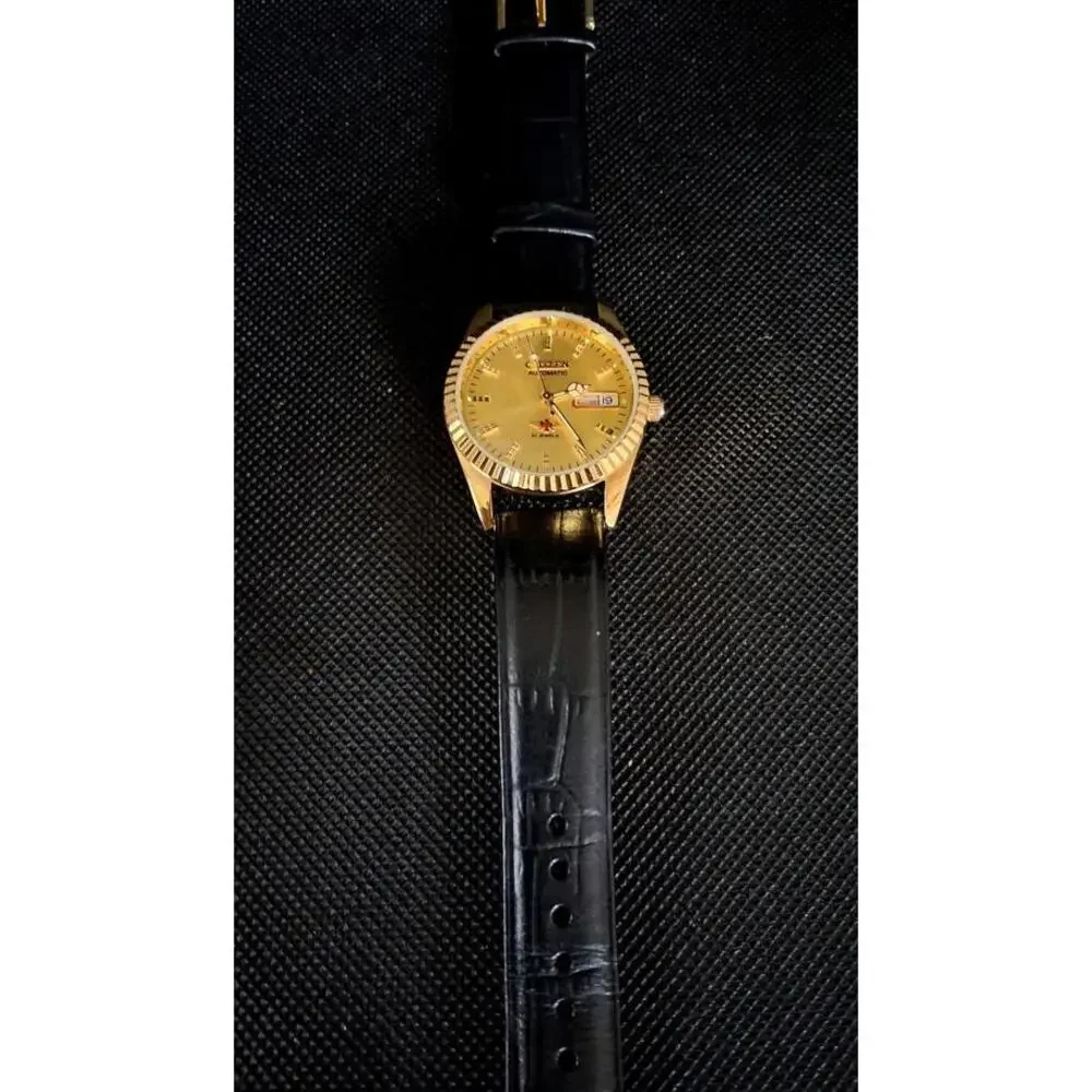Vintage Men's Automatic Citizen‎ Eagle 7 Leather Watch RARE